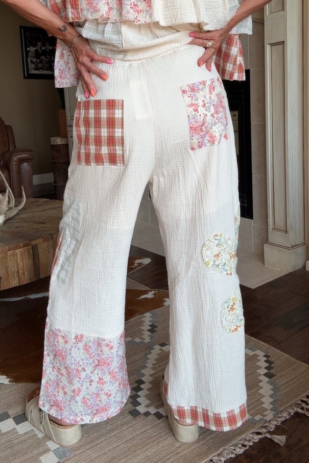 Wildflower Cotton Patchwork Pants