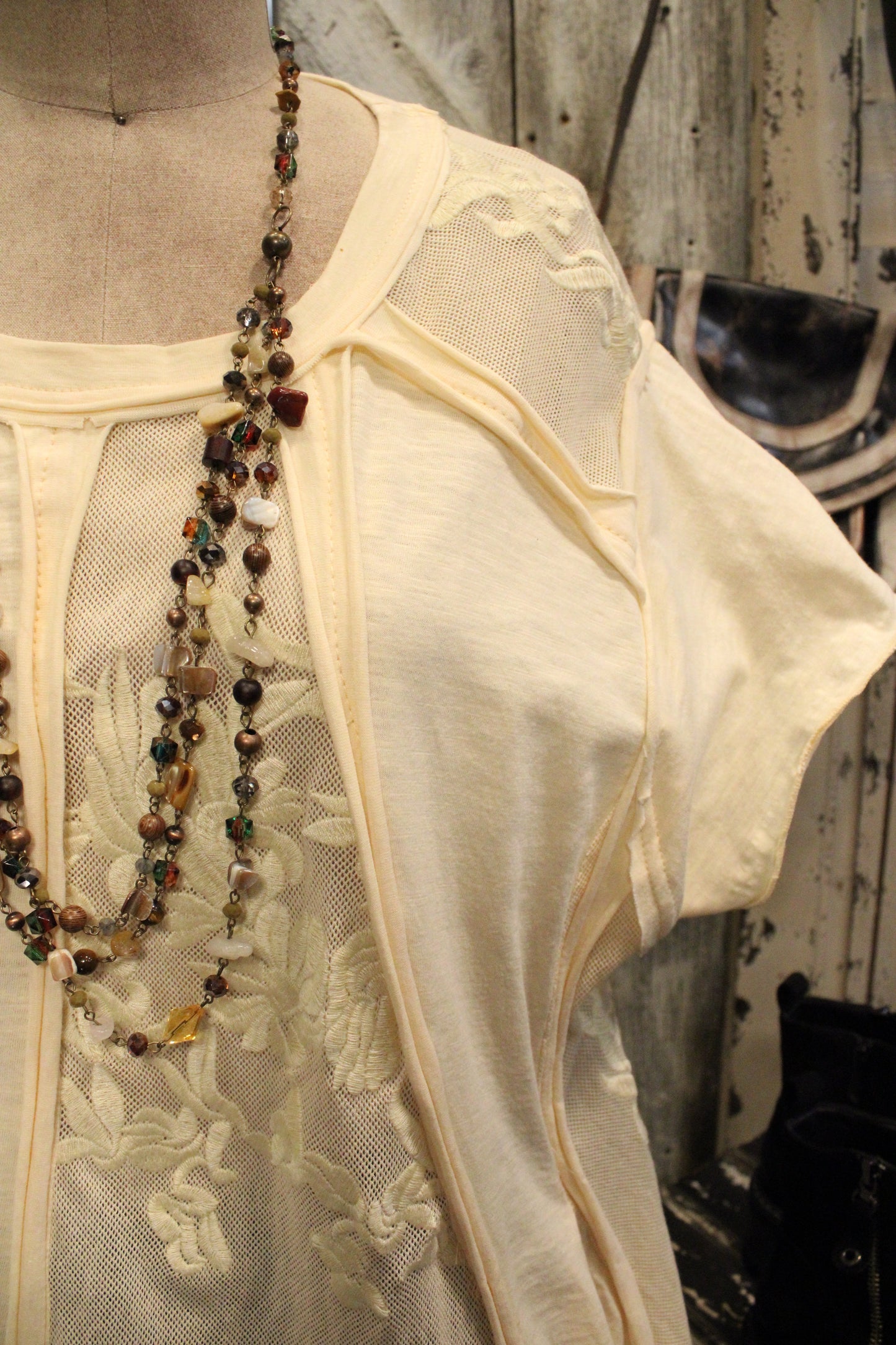 Cream Cascade Lace Top