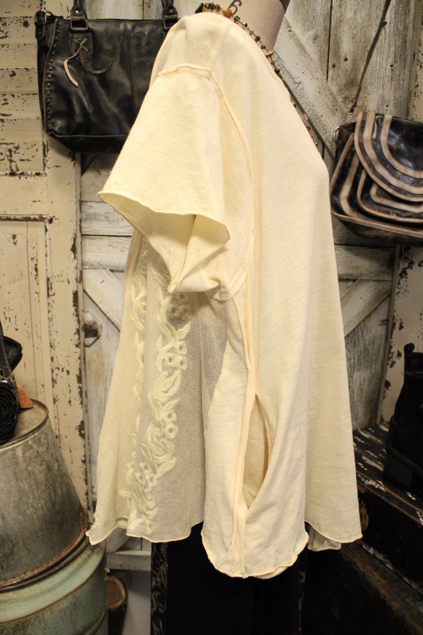 Cream Cascade Lace Top