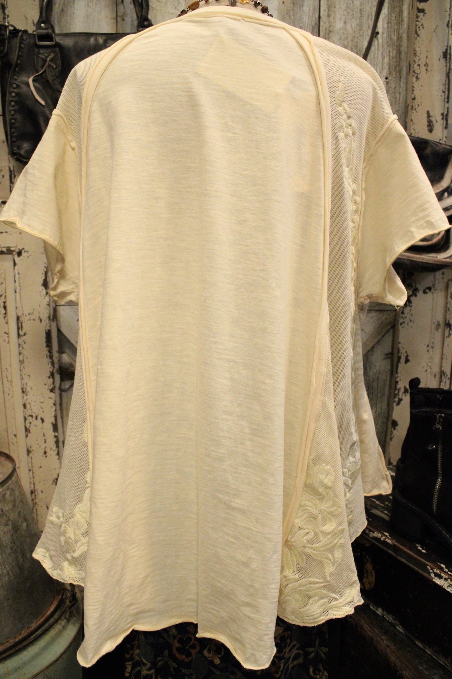 Cream Cascade Lace Top