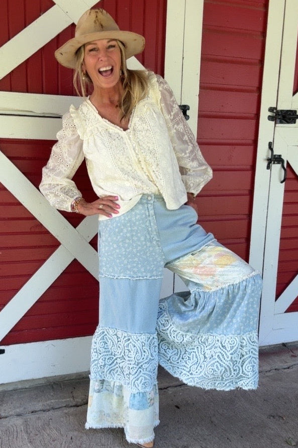 Flora Breeze Patchwork Pants