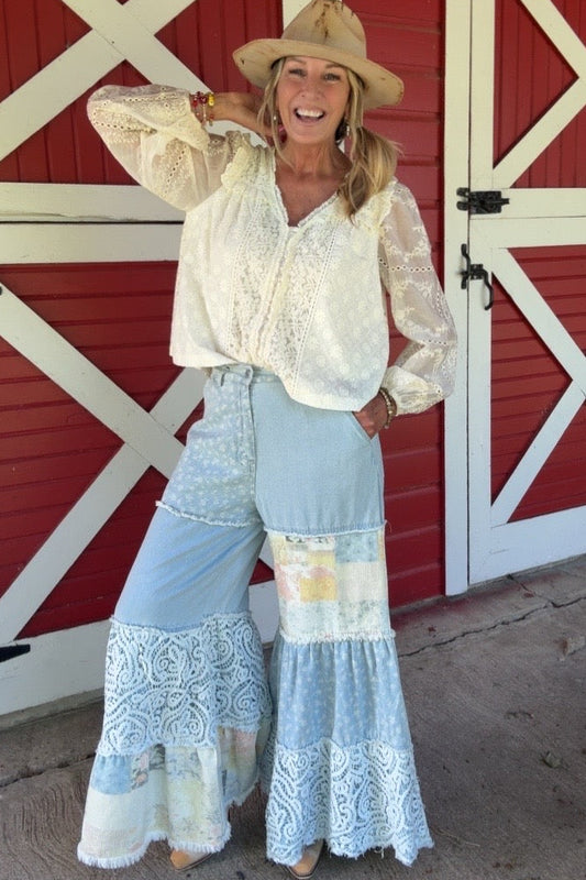Flora Breeze Patchwork Pants
