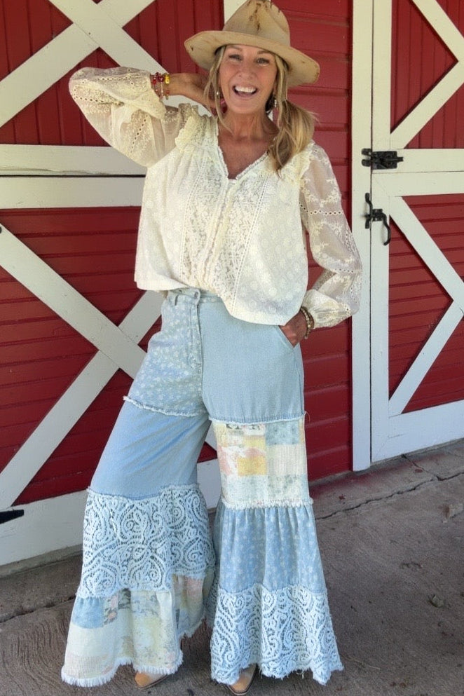 Flora Breeze Patchwork Pants