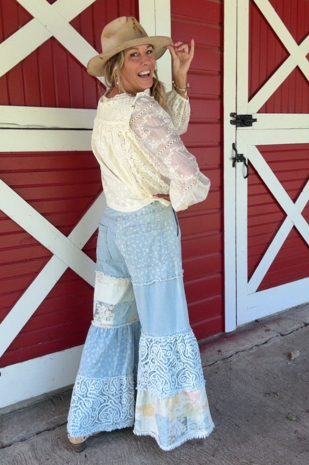 Flora Breeze Patchwork Pants