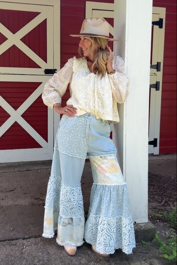 Flora Breeze Patchwork Pants