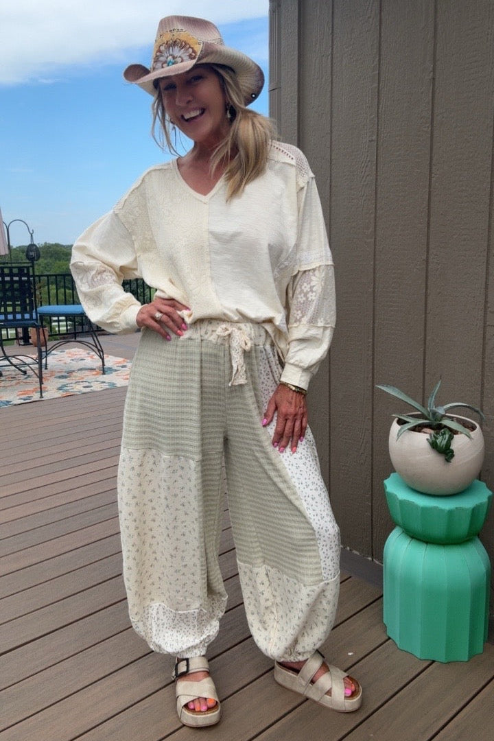 Champagne And Chantilly Lace Cream Top