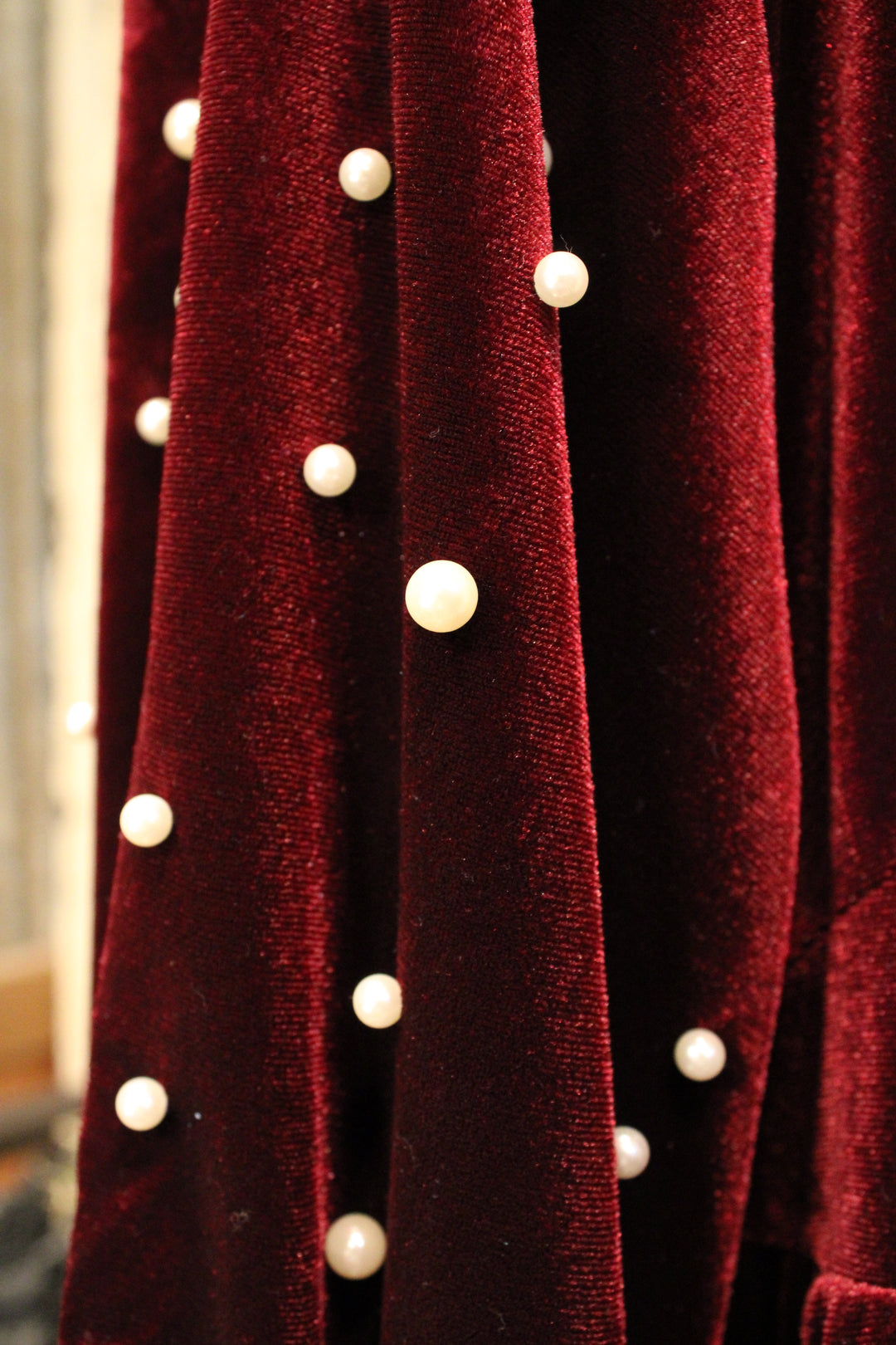 Merlot And Pearls Velvet Tunic
