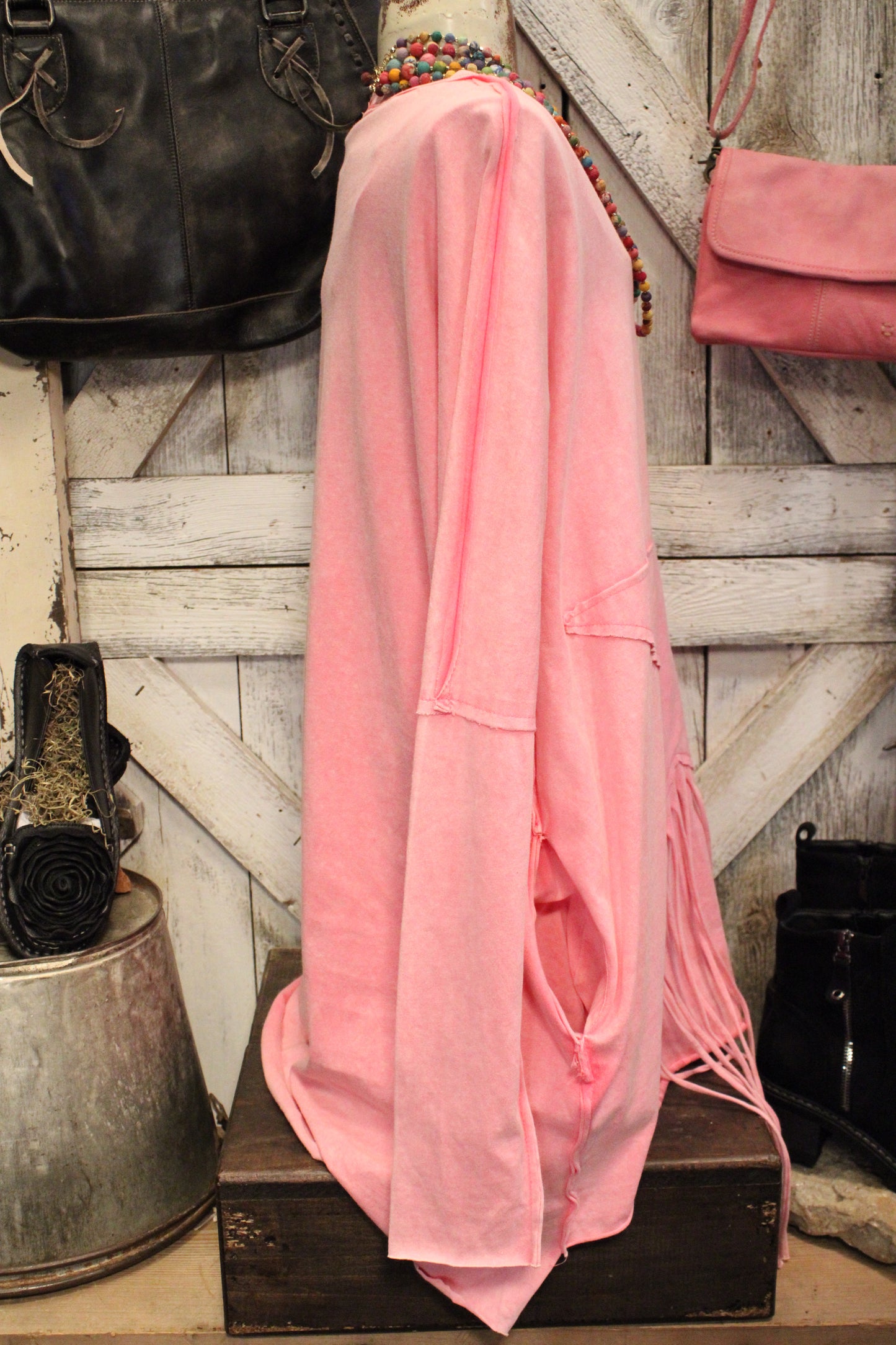 Pink Stardust Fringe Top