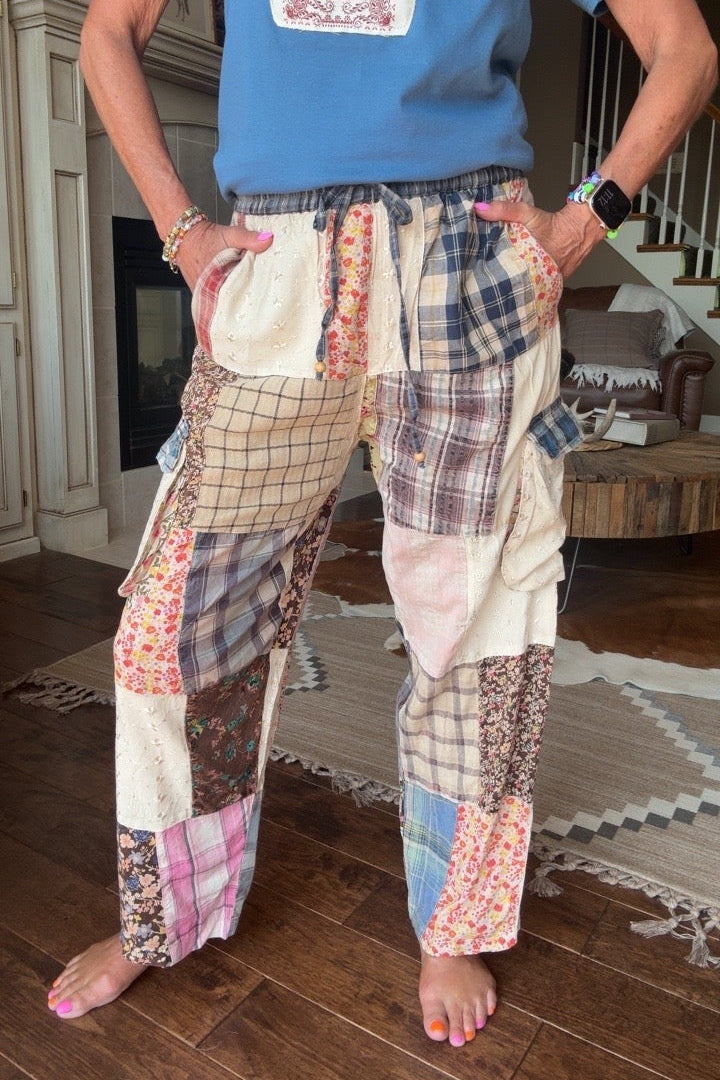 Frankie Latte Patchwork Pants
