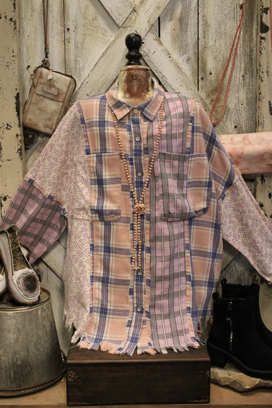 Garden Gingham Mix Top