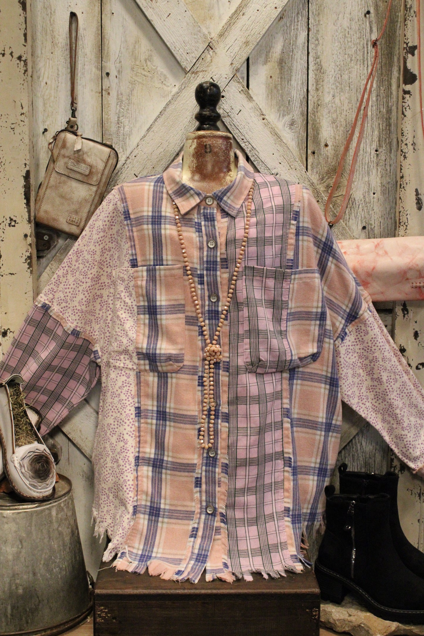 Garden Gingham Mix Top