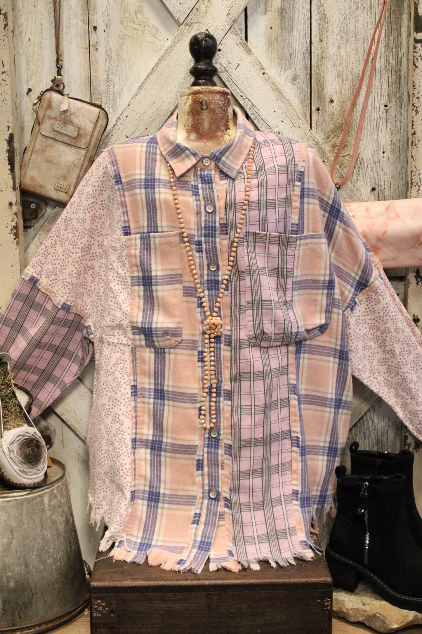 Garden Gingham Mix Top