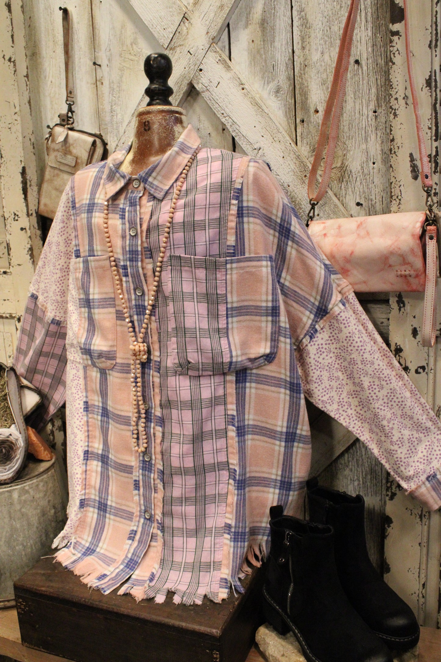 Garden Gingham Mix Top