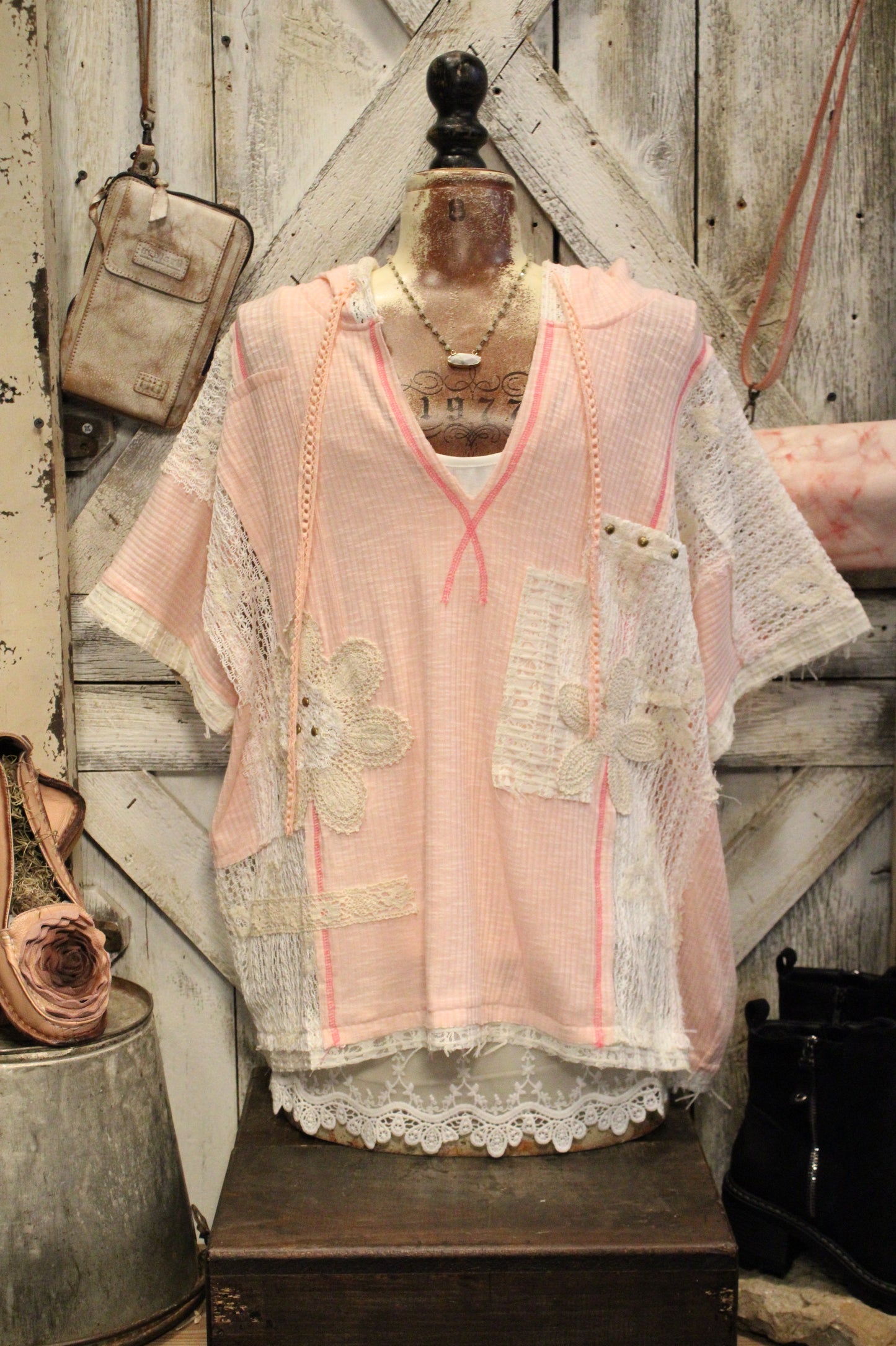 Cactus & Lace Blush Pink Casual Hoodie
