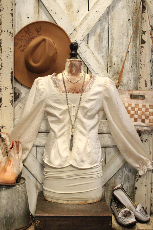 Champagne And Lace Blouse