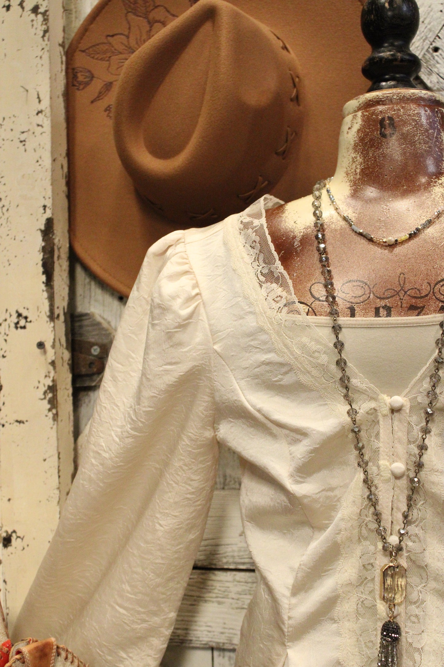 Champagne And Lace Blouse