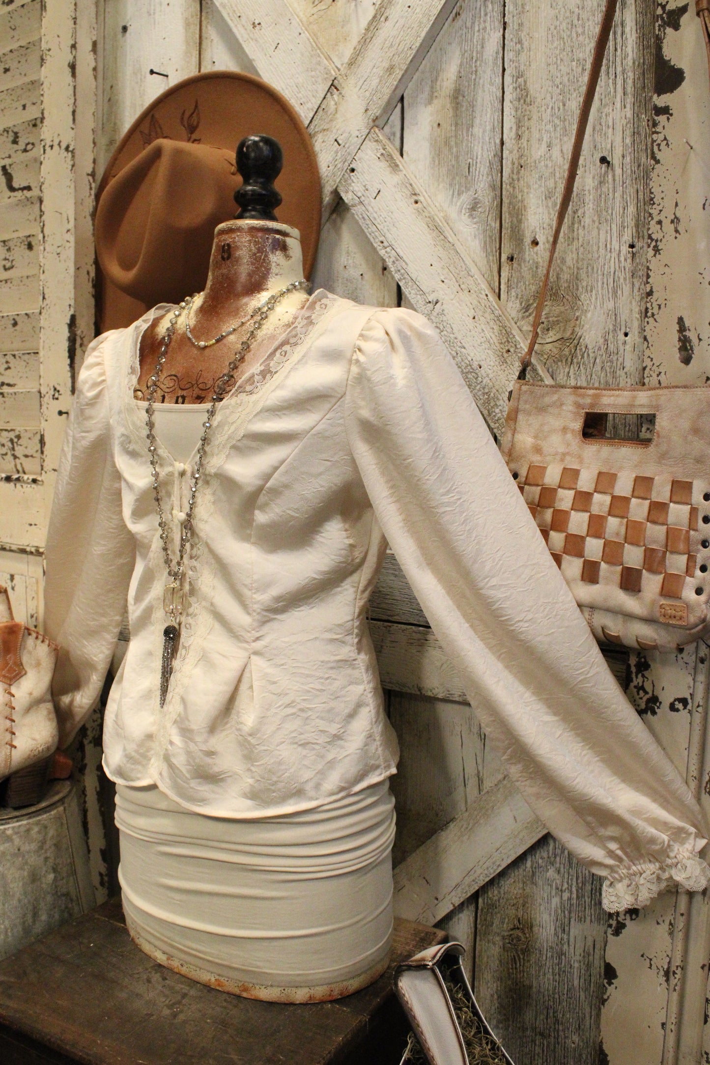 Champagne And Lace Blouse