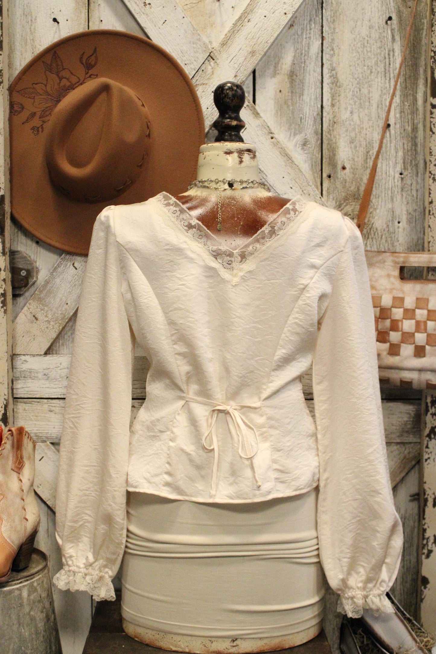 Champagne And Lace Blouse