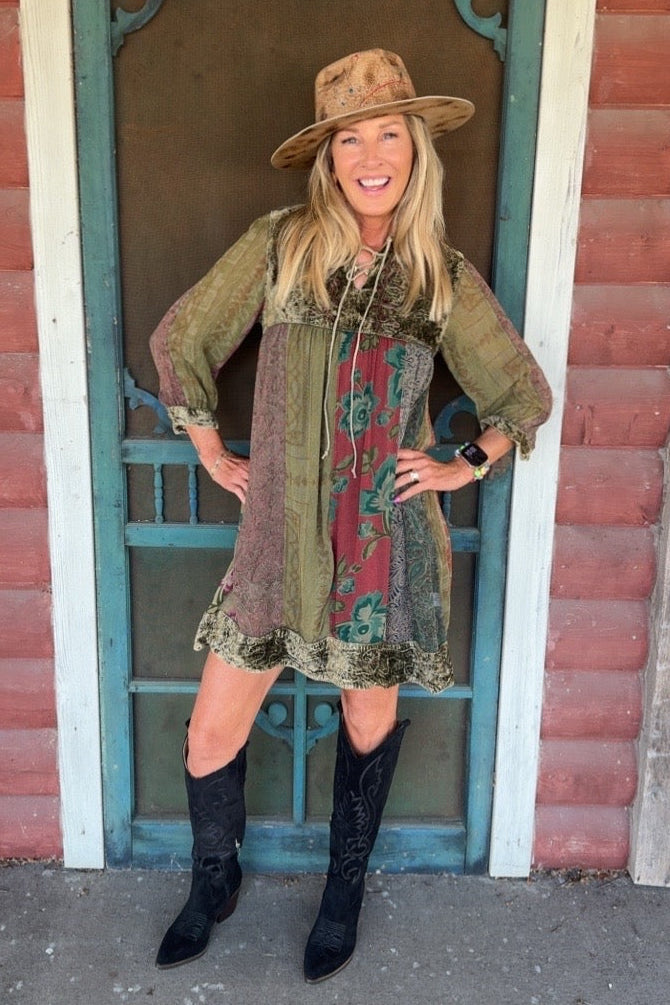 Polished Patchwork Gravel Dress