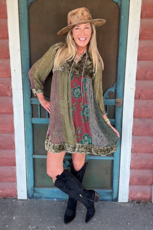 Polished Patchwork Gravel Dress