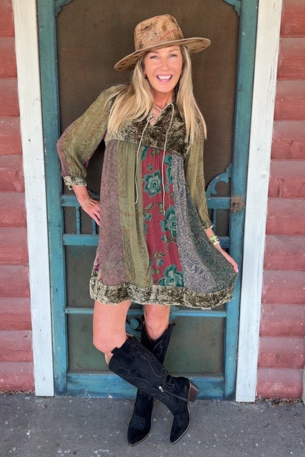 Polished Patchwork Gravel Dress