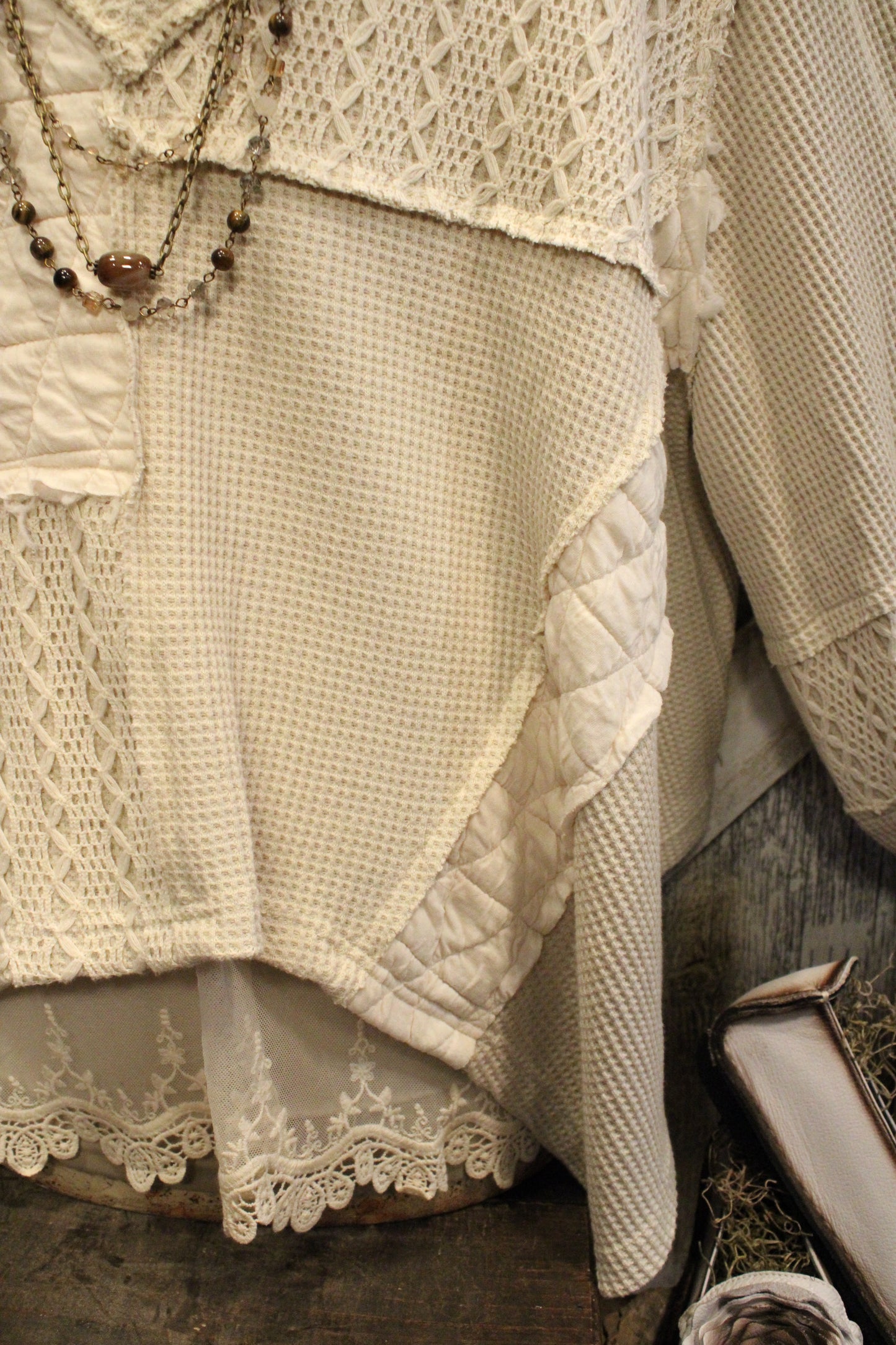 Quilted Cream Clouds Casual Top