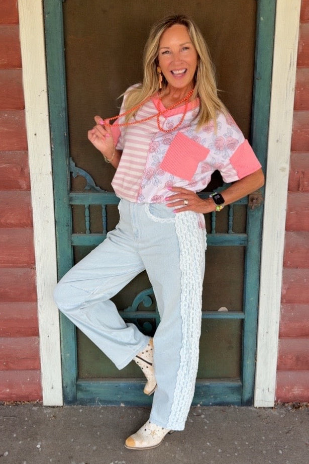 Sweetheart Lace Jeans