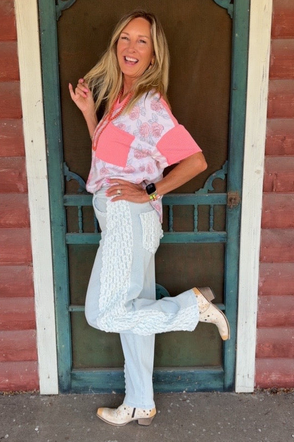 Sweetheart Lace Jeans