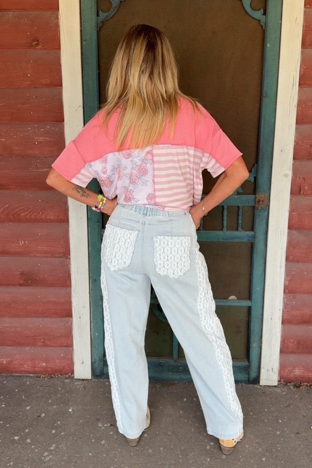 Sweetheart Lace Jeans