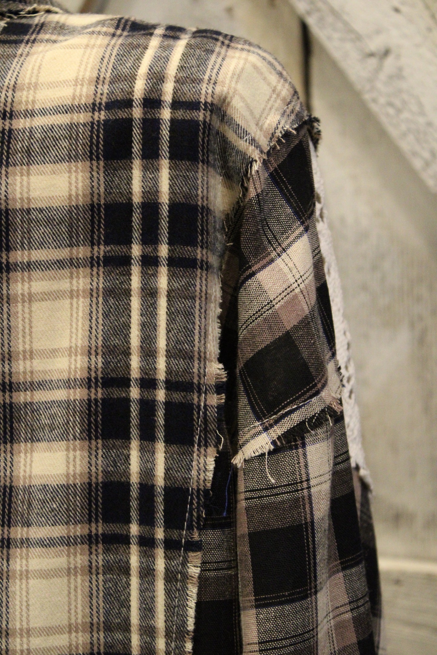 Charming Country Lace Navy And Black Plaid