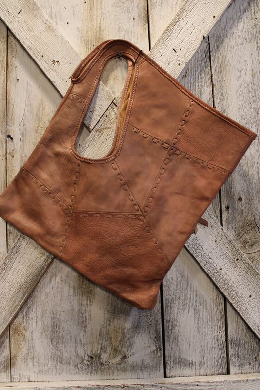 Saddle Stitch Sweetheart Leather Bag