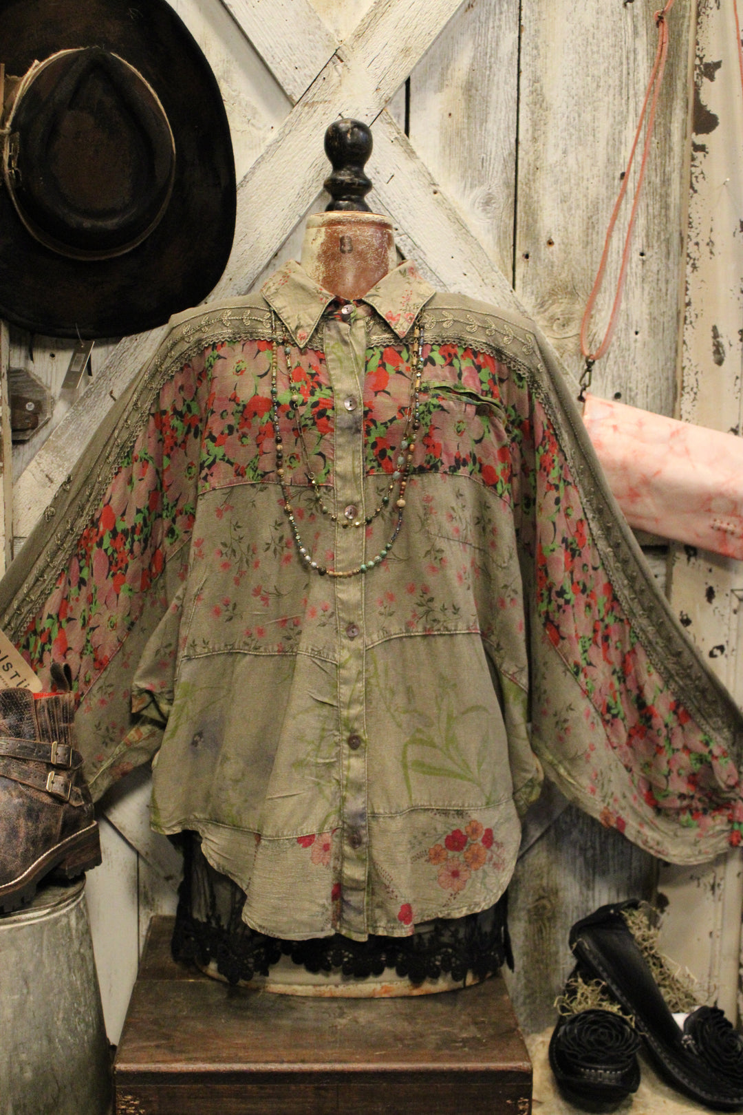 Enchanted Gravel Button Up Blouse