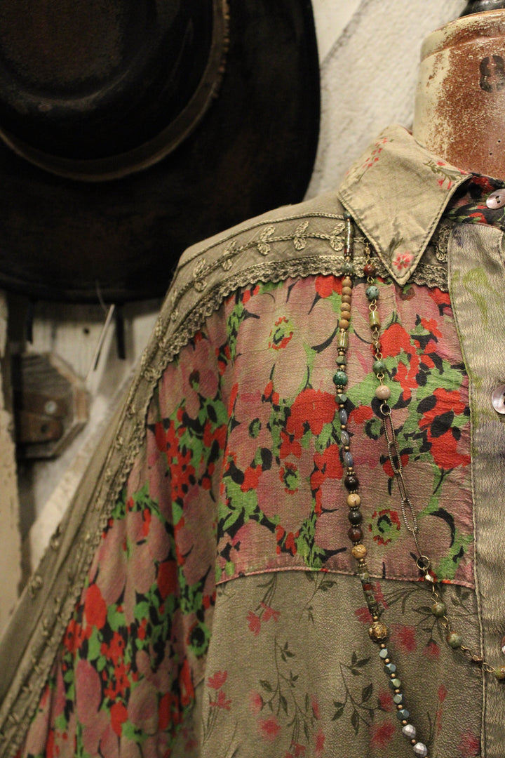 Enchanted Gravel Button Up Blouse