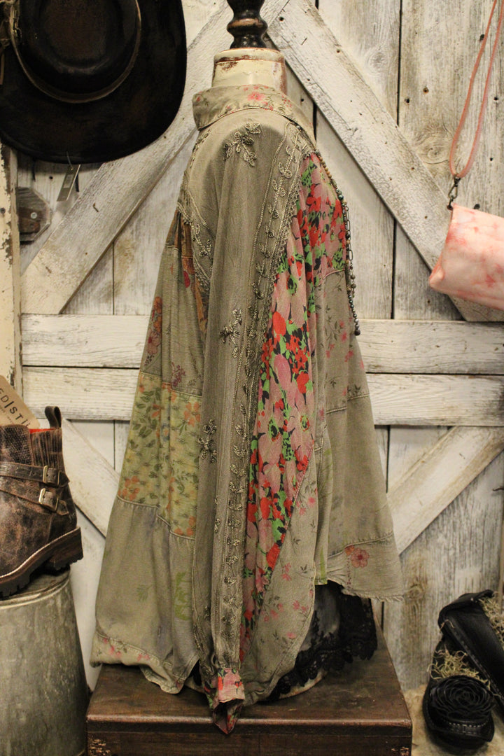 Enchanted Gravel Button Up Blouse