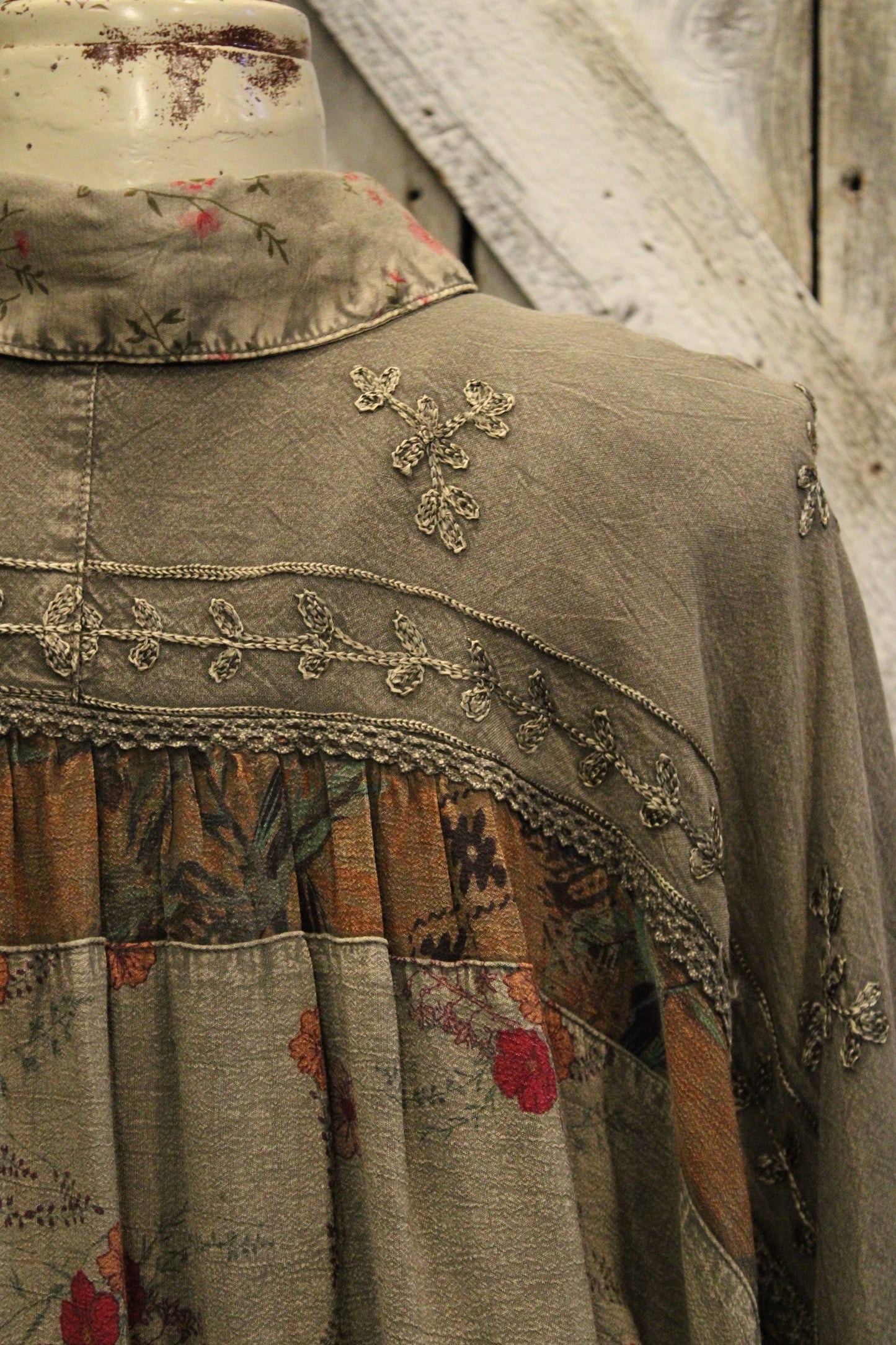 Enchanted Gravel Button Up Blouse