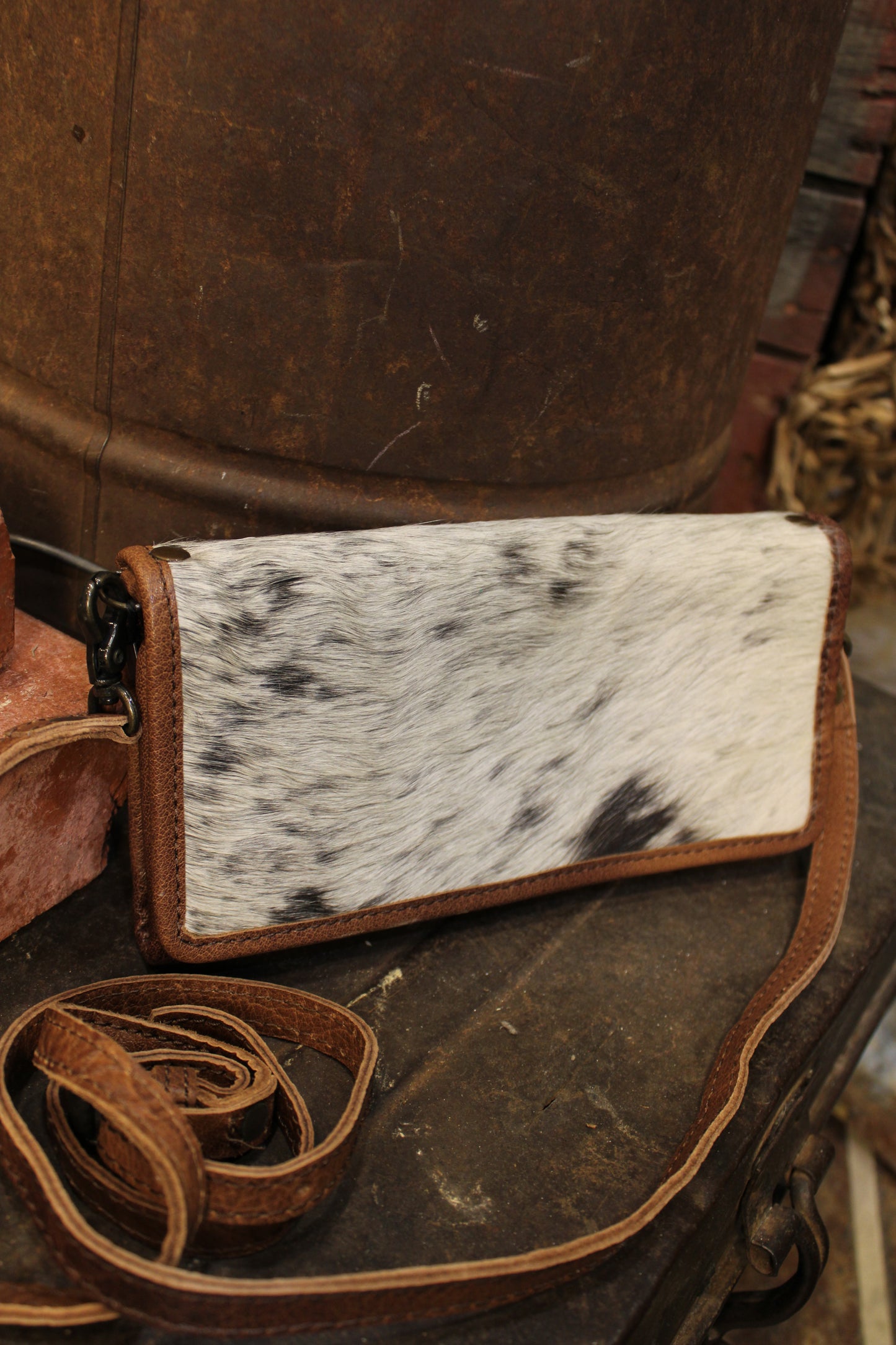 Rustic Lux Leather Cowhide Purse Wallet