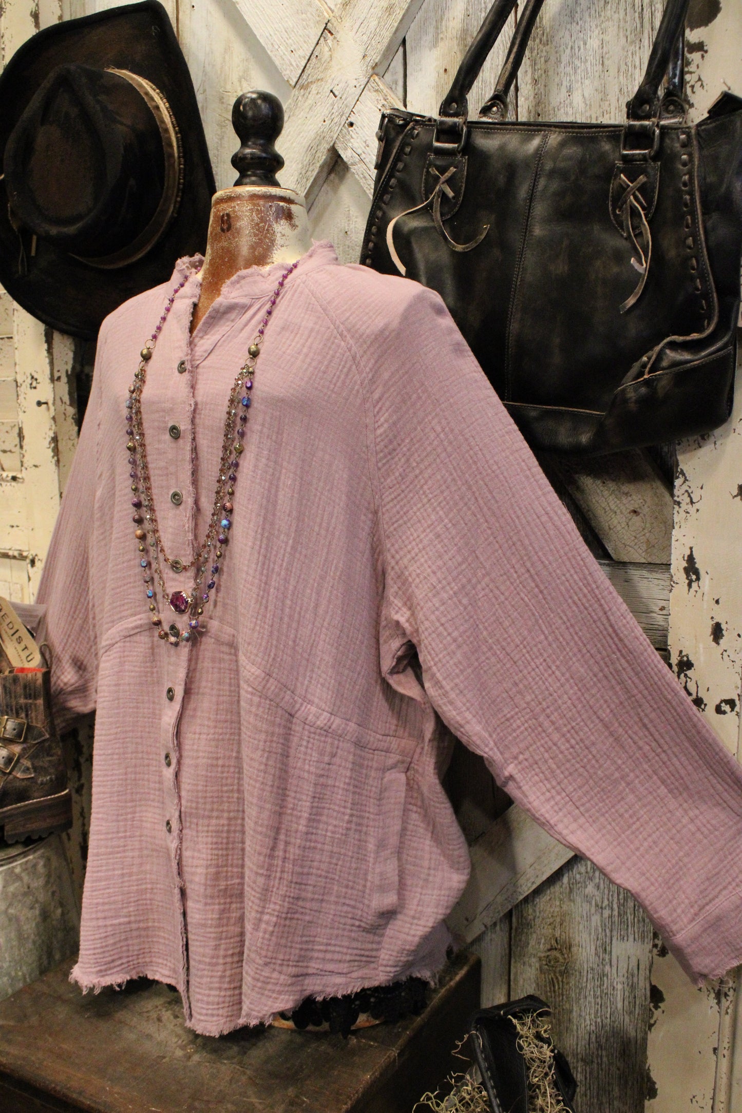 Lilac Cloud Cotton Button Up