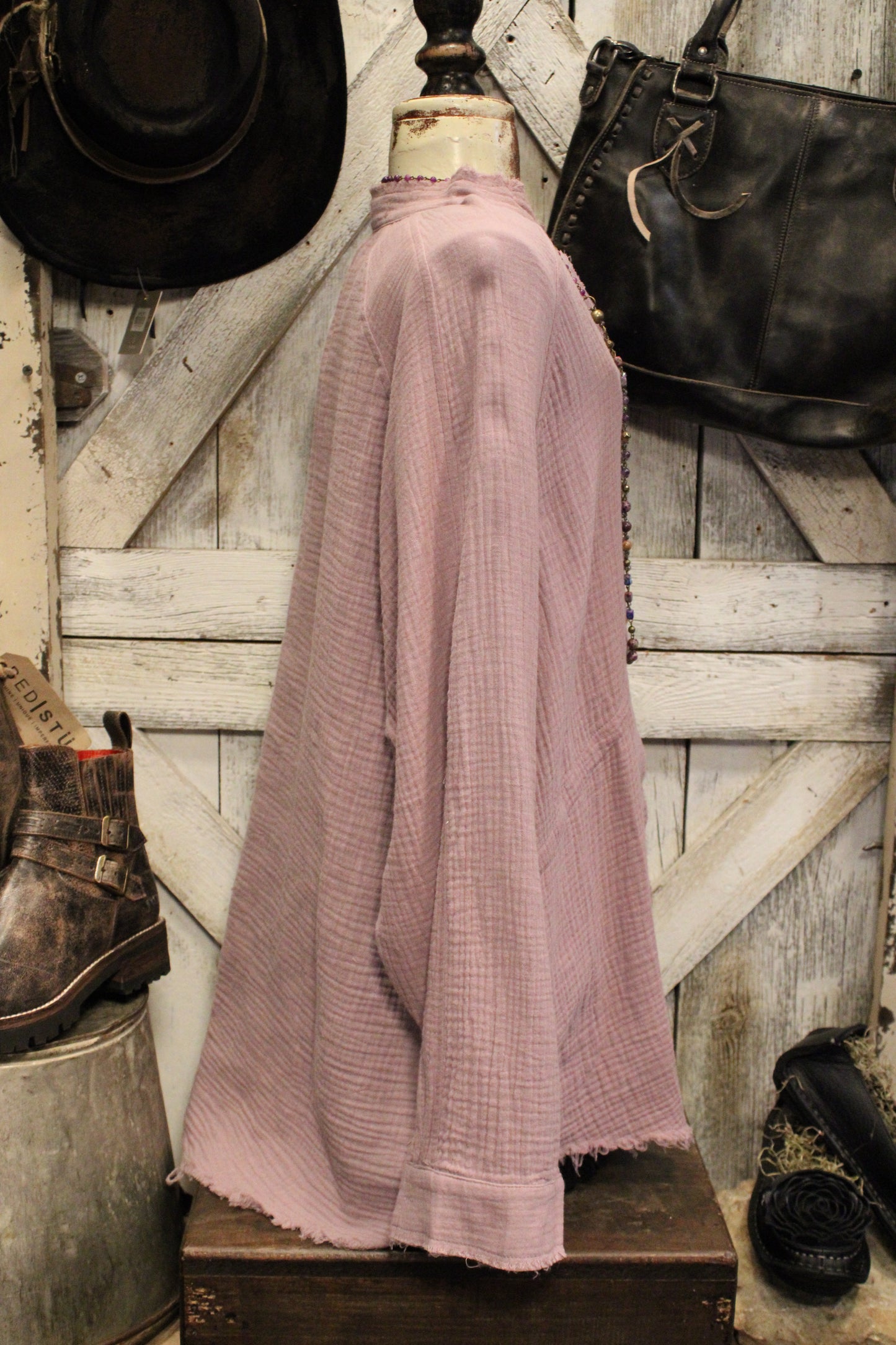 Lilac Cloud Cotton Button Up