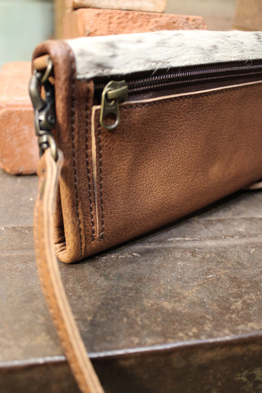 Rustic Lux Leather Cowhide Purse Wallet