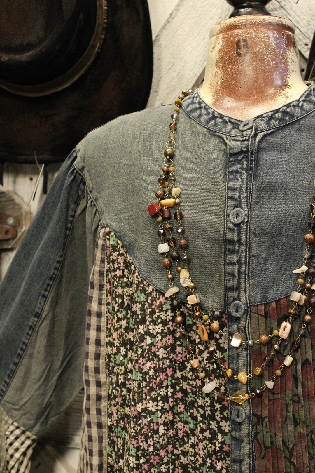 Pieced Together Button Up Top