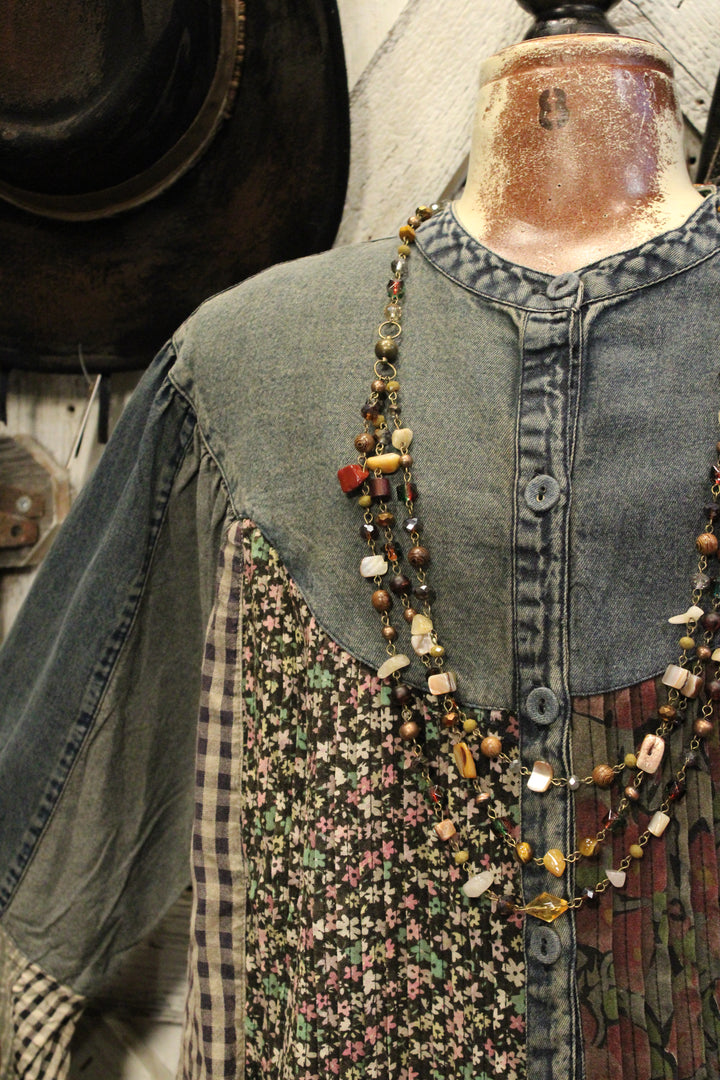 Pieced Together Button Up Top