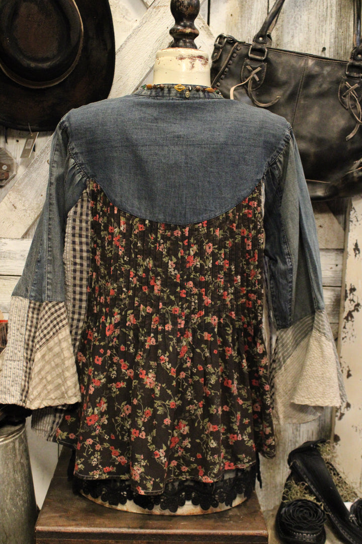 Pieced Together Button Up Top