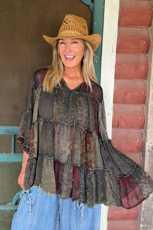 Weekend Hippie Amber Patchwork Tunic