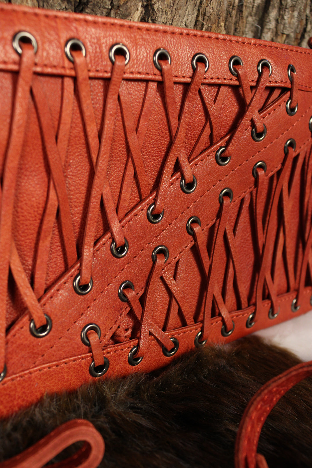 Crimson Canyon Leather Clutch
