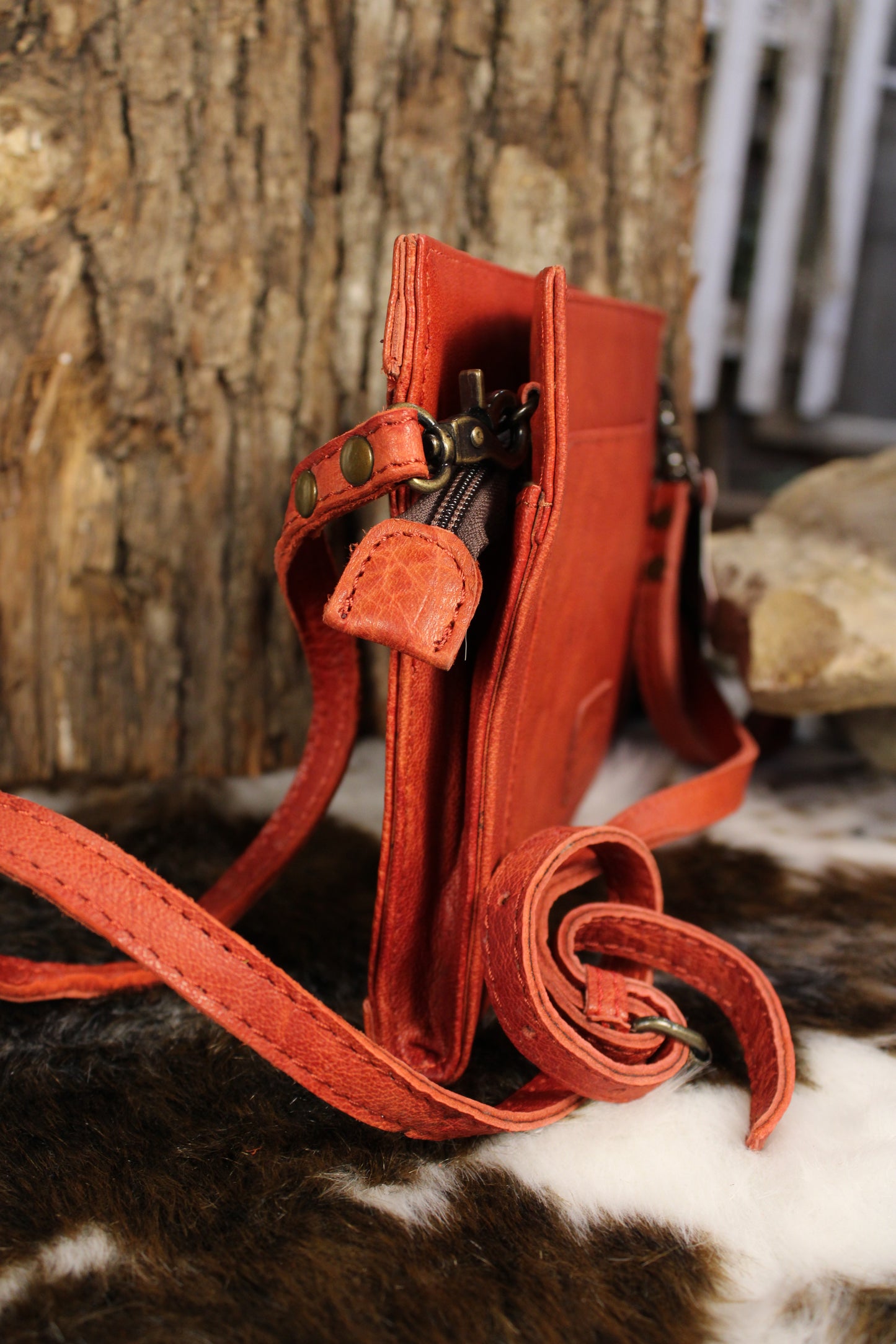 Crimson Canyon Leather Clutch