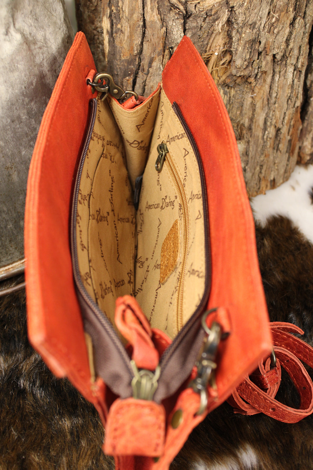 Crimson Canyon Leather Clutch