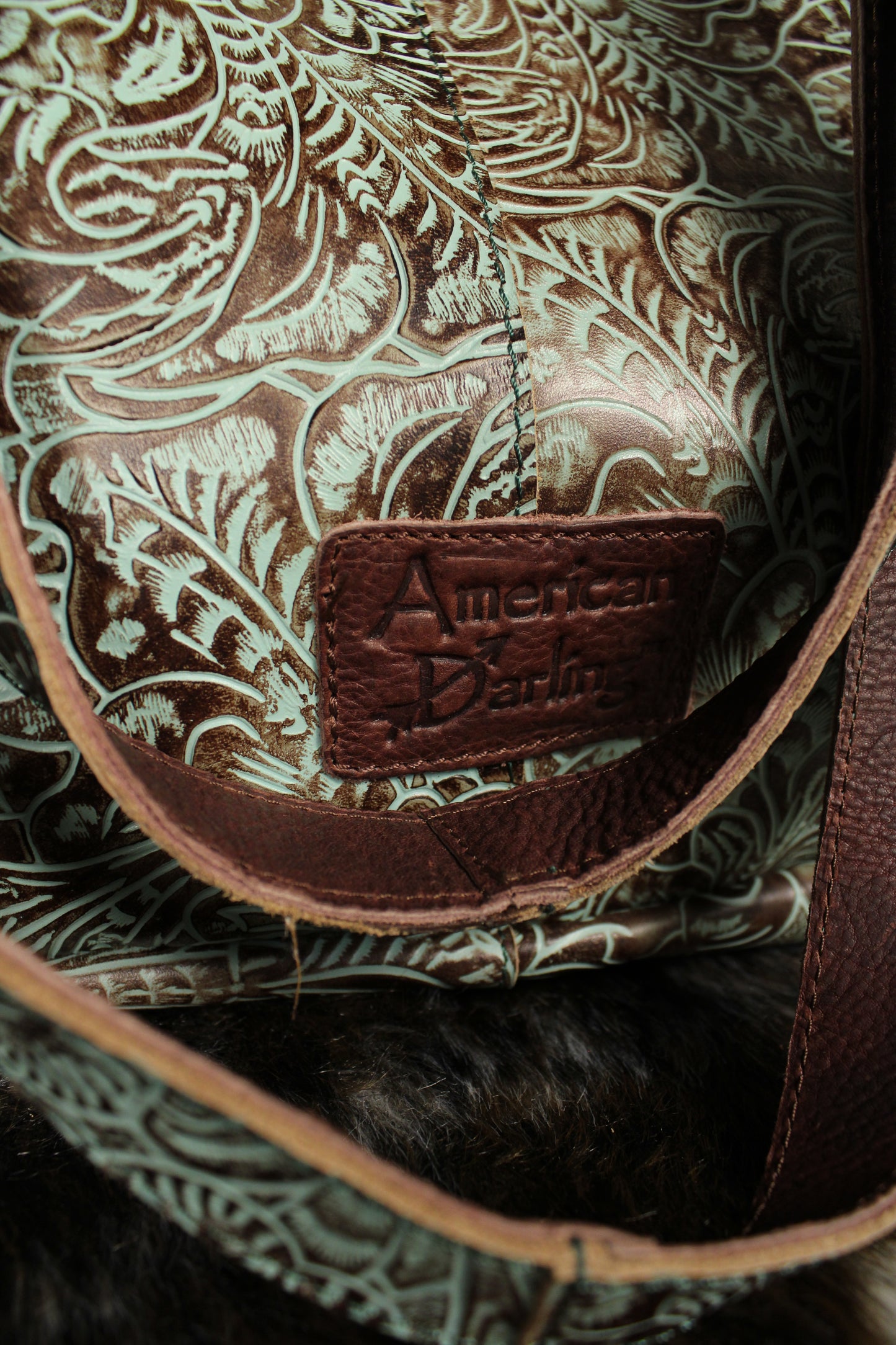 Azure Earth Leather Handbag