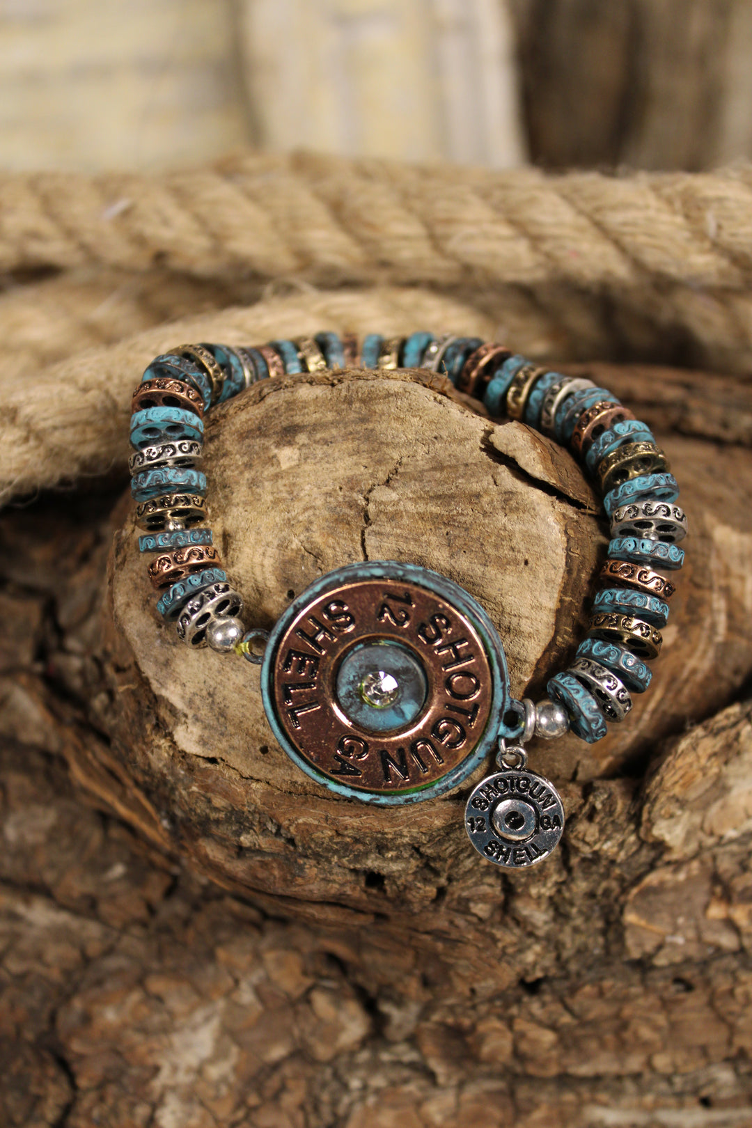 Mixed Metal Shotgun Shell Bracelet