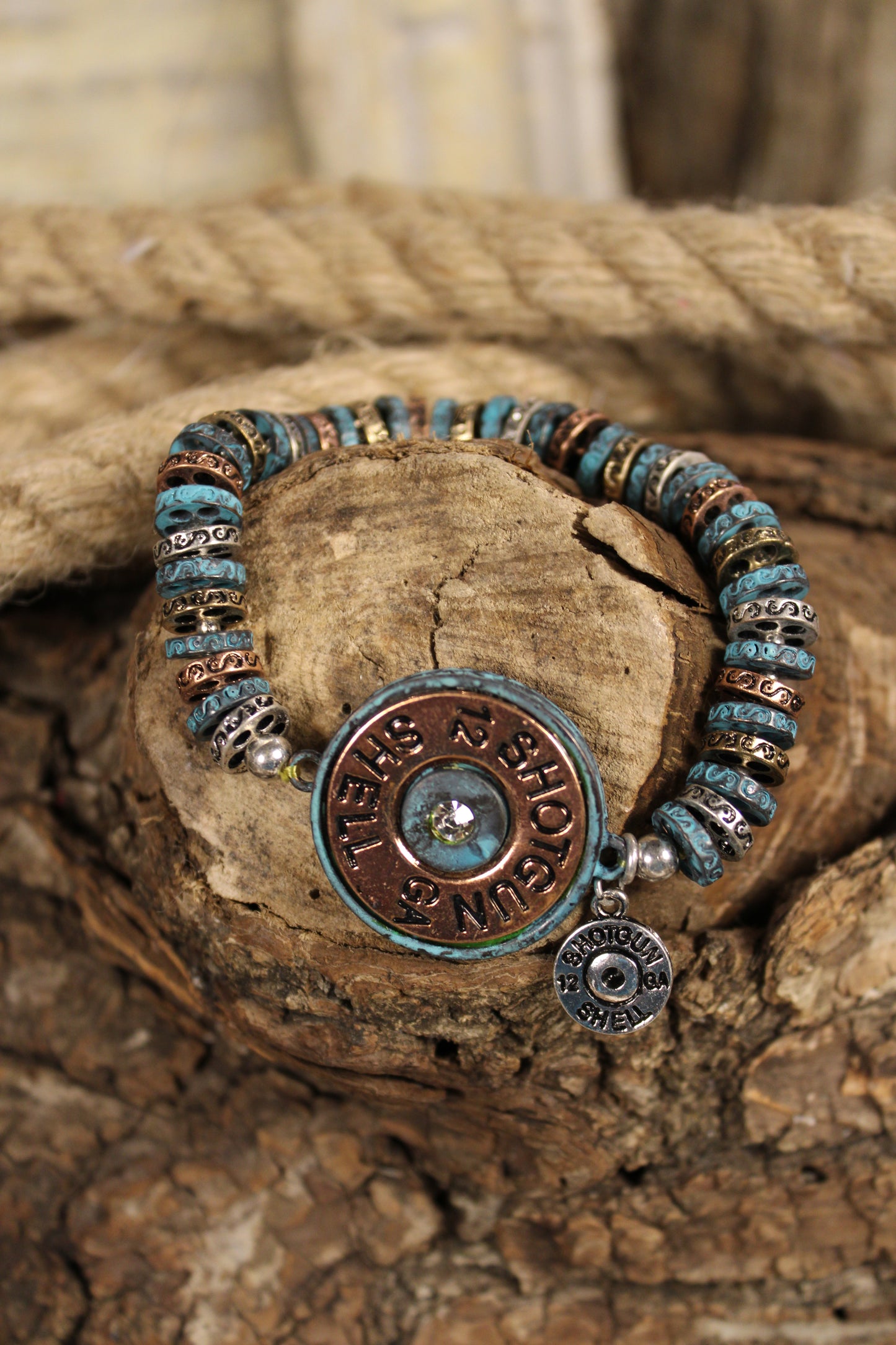 Mixed Metal Shotgun Shell Bracelet