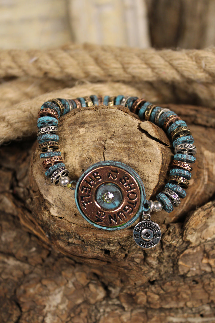 Mixed Metal Shotgun Shell Bracelet